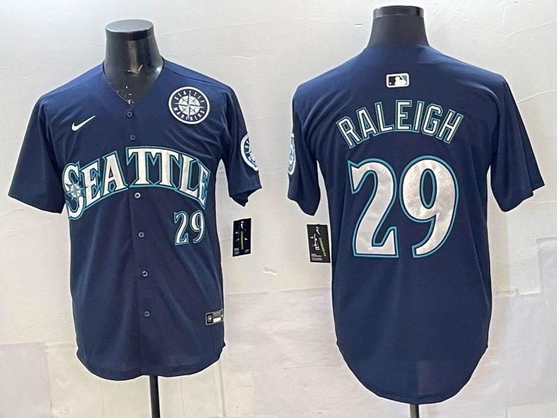 Men 2025 Seattle Mariners #29 Raleigh Blue Game Nike MLB Jersey 53